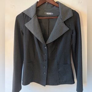 Kollontai Black Polka Dot Striped Women's Blazer S VGUC